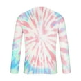 thumbnail image 4 of Zylanna Men's Long Sleeve T-Shirts, Homewear Loose Tie Dye Crew Neck Casual Tops for Men Light Blue, 4 of 5