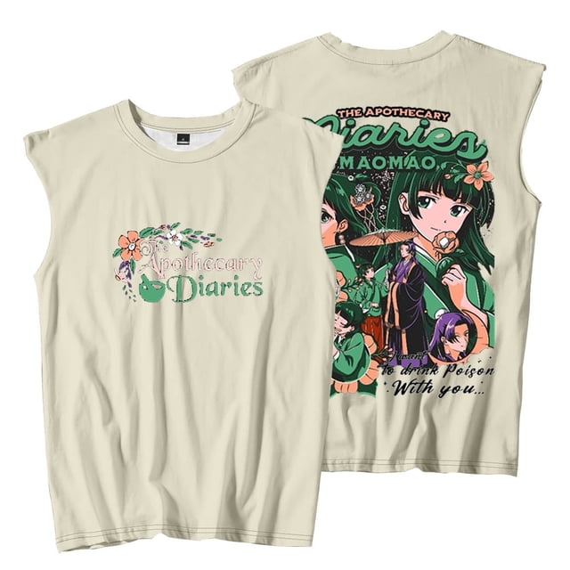 Les Journaux de l'Apothicaire Maomao T-Shirts Sans Manches Cosplay Mode Unisexe mode Urbaine Tee