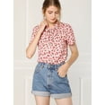 thumbnail image 3 of Blusa Estampado De Cereza Allegra K Cuello Con Corbata De Lazo Para Mujer Rosa XS, 3 of 6