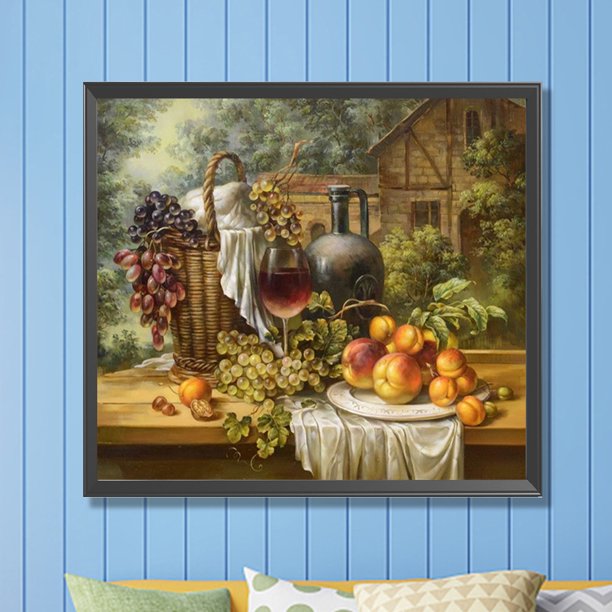 Cuadros Decorativos Pintura de diamante 5D DIY completo redondo taladro parcial AB otoño cosecha regalo hogar arte Wdftyju embutido en tela