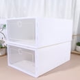 thumbnail image 4 of Miangastore 6pcs Shoes Box Drawer Shoe Box Thicken Transparent Shoes Organizer Dust-proof Shoes Display Box (White, Random Frame Color), 4 of 8