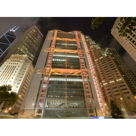 The HSBC Bank Building and Surrounding Towers in Central, Hong Kong, Hong Kong, China Print Wall Art By Greg