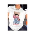 thumbnail image 1 of Casual women's fashionable cartoon bear pattern printed women's T-shirt, 1 of 6