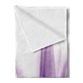 thumbnail image 2 of Flower Soft Flannel Fleece Throw Blanket, Ombre Color Change Style Leaves Water Colored Print Calming Details Image, Cozy Plush for Indoor and Outdoor Use, 50" x 70", Purple and White, by Ambesonne, 2 of 5