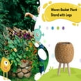 Woven Basket Plant Stand with Legs Basket Planter Ornaments Creative