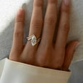 thumbnail image 2 of Marquise Cut Moissanite Engagement Ring Set: 14K Gold Plated Vintage Engagement & Wedding Band Set, 2 of 7