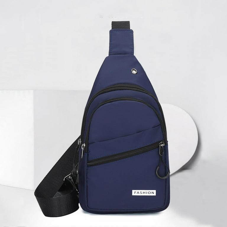  Anti Theft Sling Bag Shoulder Crossbody Backpack Chest Bag for  Men Women Multipurpose Waist Pack with USB Charging Port (Blue-Large)