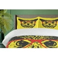 thumbnail image 4 of Ambesonne Owl Duvet Cover Set, Hipster Grunge Humorous, 2-Calking, Dark Grey Yellow Red, 4 of 7