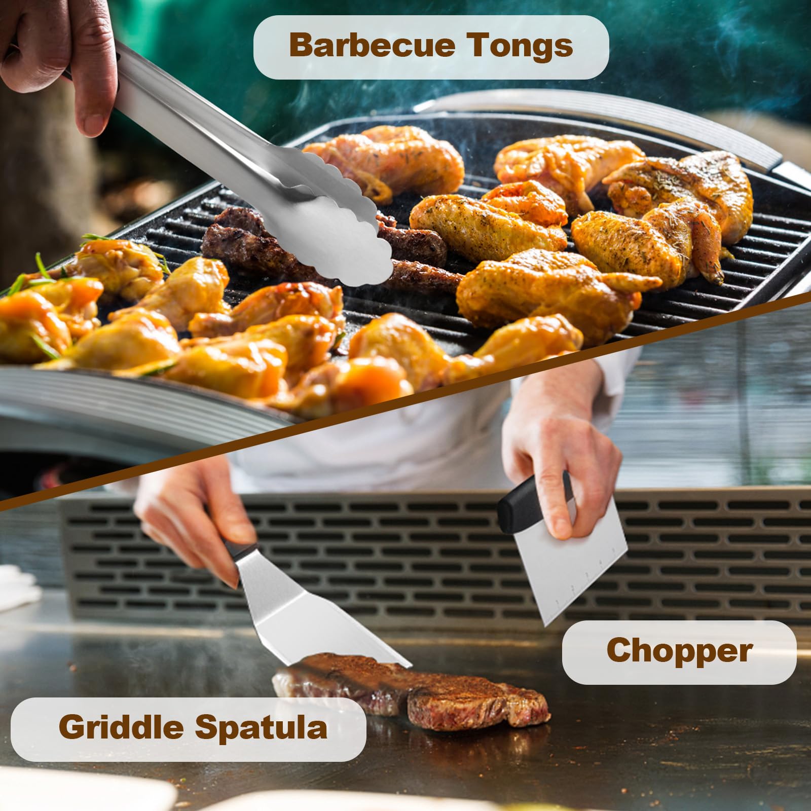 WEXLYN 14-Piece Griddle Accessories Kit, Stainless Steel photo 4