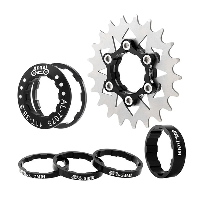 koolsoo Bike 21T Single Speed Cassette Set Conversion Kit Sprocket Freewheel Black