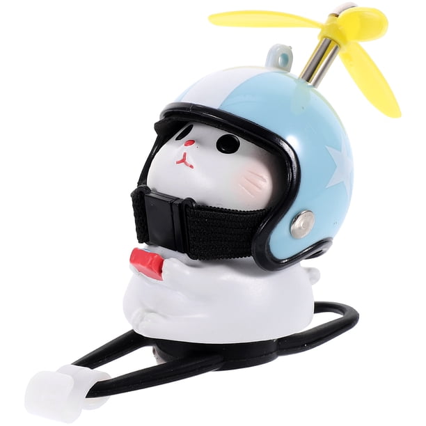 BRIGHTFUFU Precioso juguete de gato con decoraciones de tablero de automóviles de casco de hélice Cuernos creativos de bicicleta de gato
