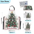 thumbnail image 3 of Christmas Tree with Holly and Berries 5 Pcs Kitchen Set Heat Resistant Oven Mitts and Non-Slip Pot Holders with Adjustable Cooking Apron, 3 of 6