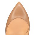 thumbnail image 4 of FSJ Women Closed Almond Toe Slip on Pumps Glossy Platform Stiletto High Heels Night Club Party Dress Daily Shoes Size 13 Nude, 4 of 5