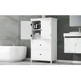 thumbnail image 4 of Bathroom Storage Cabinet, Cabinet with Two Doors and Drawers, Adjustable Shelf, MDF Board, 4 of 15