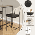 thumbnail image 4 of Modern 3-Piece Bar Table Set – Space-Saving Table & 2 Upholstered Stools – Metal Frame, Built-in Wine Rack – Versatile Dining Room, Kitchen, Apartment Furniture – Teak Oak, 4 of 7