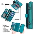 thumbnail image 6 of for iPhone Xr Wallet Case[13 Card Slots]:Multi-Function,Detachable 3 in 1,Women&Men Faux Leather Flip Strap Zipper Card Holder Phone Case with Shoulder Straps(Blue), 6 of 17