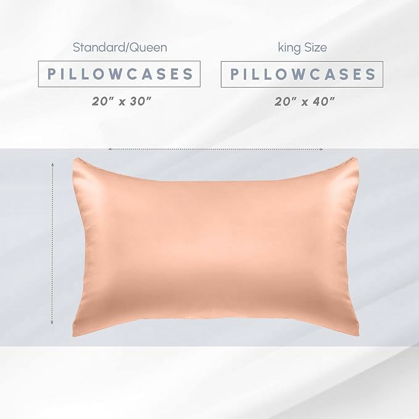 Cooling Viscose Satin Pillowcase 4-Pack Set with Hidden Zipper Closure,Standard/Queen, Dusty Rose