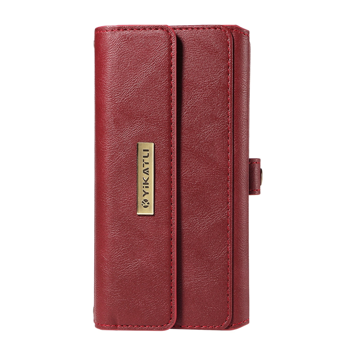 TECH CIRCLE Crossbody Phone Case for Galaxy S25 Ultra with Flip Wallet, RFID Blocking, Compatible with Wireless Charging, PU Leather Heavy-Duty Protective Fold Stand Case, Red