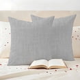 thumbnail image 3 of Grey Burlap Texture Outdoor Waterproof Pillow Covers, Farmhouse Vintage Gray Decorative Square Throw Pillowcase Sofa Cushion Sham for Patio/Couch/Chair, 16"x16" 2 Pack, 3 of 8