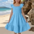 thumbnail image 2 of Grils Dress , Girls Easter Dresses Size 8 Elegant Square Neck Ruffle Back Sleeveless Dress For Girls Twirl Party Gown With Flowy Skirt, 2 of 5