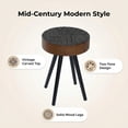 thumbnail image 6 of GZXS 15.75" Round End Table, Accent Carved Table with Two-Tone Design, and Solid Wood Legs, for Living Room/Bedroom/Couch Side, Brown+Black, 6 of 10