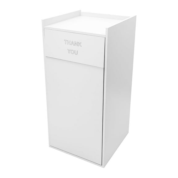 Restaurant Trash Can Cabinet with Tray Holder - Wooden Trash Can, Commercial Trash Can 40 Gallon Garbage Can Cabinet Grade Rubbish Bin for Restaurants, Cafeterias, Office (Silver)