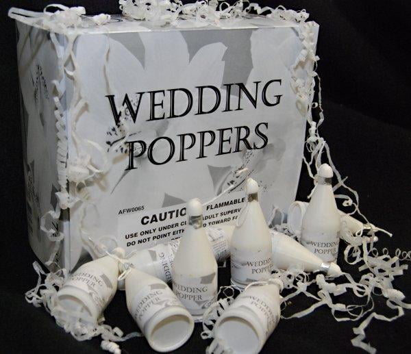 2 Paper Confetti Push Pops IVORY AND WHITE Wedding Engagement Kids Guests Cone 