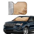 thumbnail image 4 of Bingfone Engraved Coffee On Kraft Paper Car Windshield Sun Shade Protector Keep Your Vehicle Cool Sun Shield Visor Cover Foldable For Car Truck Suv-Medium, 4 of 9