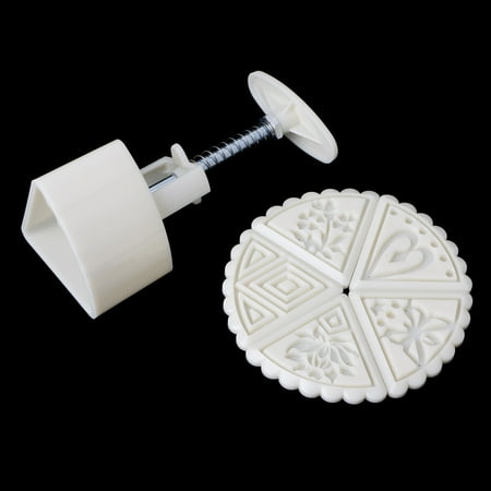 

JULYING 6Pcs Fan Shape Flower Moon Cake Stamps Mould Mold Pastry Mooncake Hand DIY Tool