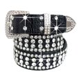 thumbnail image 2 of Stylish Women Waist Belt Crystal Rhinestone Waistband Diamond Decorative Waist Cinch Belt Skinny Metal Buckle Glitter PU, 2 of 9