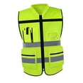 thumbnail image 3 of Chaleco reflectante de seguridad para adultos, ropa de trabajo para senderismo, al aire libre Amarillo fluorescente, 3 of 8