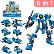 RONSHIN 8-in-1 Deformed Robot Building Blocks Toy Small Particles Diy Assembled Building Blocks Educational Toys For Kids