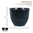 thumbnail image 4 of Alpine Corporation 15" x 12" Stone-Look Planters with Drainage Holes, Blue, Set of 2, 4 of 13
