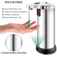 thumbnail image 3 of Non-Contact Stainless Steel Automatic Soap Dispenser Infrared Sensor Liquid Dispenser For Bathroom Or Kitchen (Silver), 3 of 7