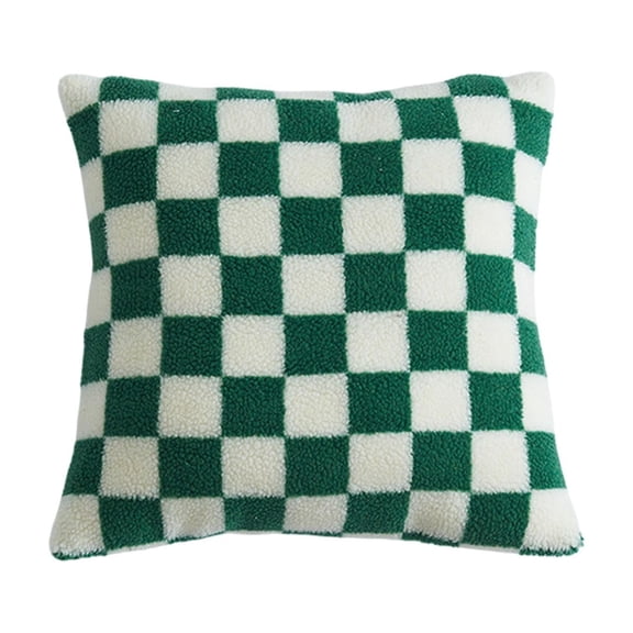 HOARBOEG Multi-Color Checkerboard 17x17in Square Polyester Pillow Cover with Invisible Zipper, Decorative Cushion Cover for Sofa Home