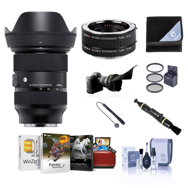 Sigma 24 70mm F2 8 Dg Dn Art Lens For Sony E Bundle With mm Filter Kit Flex Lens Shade Viltrox Dg Nex Auto Extension Tube Set Lens Wrap Lenspe Walmart Com Walmart Com