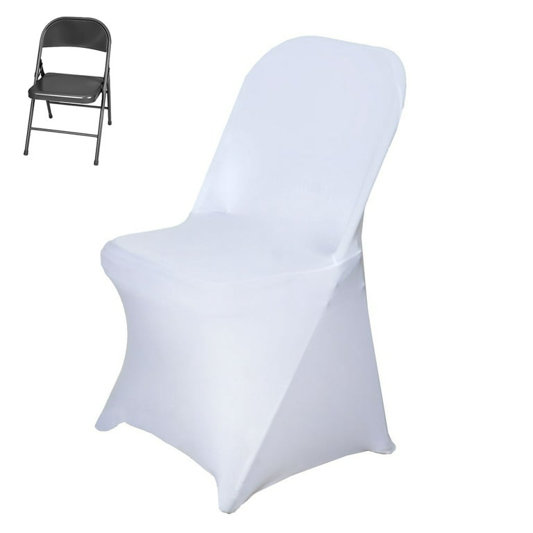Efavormart 5PCS Stretchy Spandex Fitted Folding Chair Cover Dinning Event  Slipcover For Wedding Party Banquet Catering - White