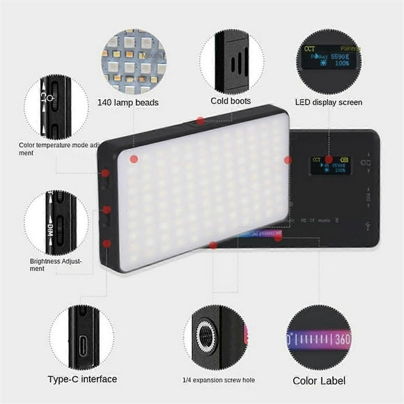 RGB Portable Pocket Handheld LED Lighting SLR Camera Vlog Photography Light