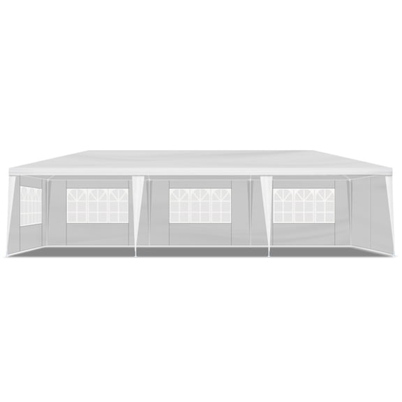 Alvantor White 10x30 ft Outdoor Pop Up Canopy Tent with 8 Removable Sidewalls,Easy-Setup Gazebo,8 Sides