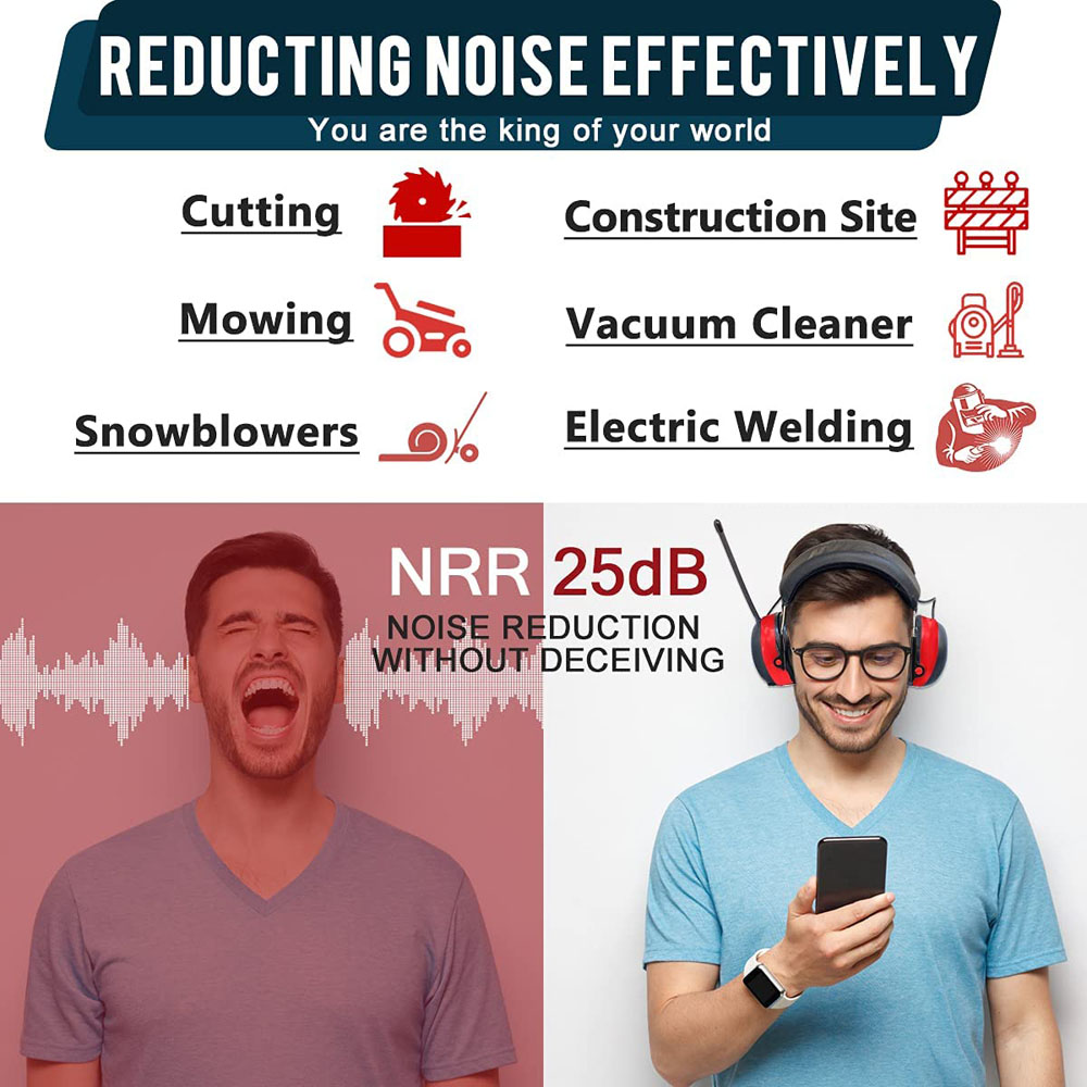 ZOHAN Bluetooth Hearing Protection Earmuffs, 31 dB SNR photo 4