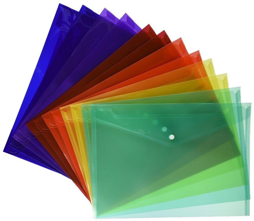 5Pcs Reuseable Plastic Transparent Clear A4 Paper Document File Folder 2020
