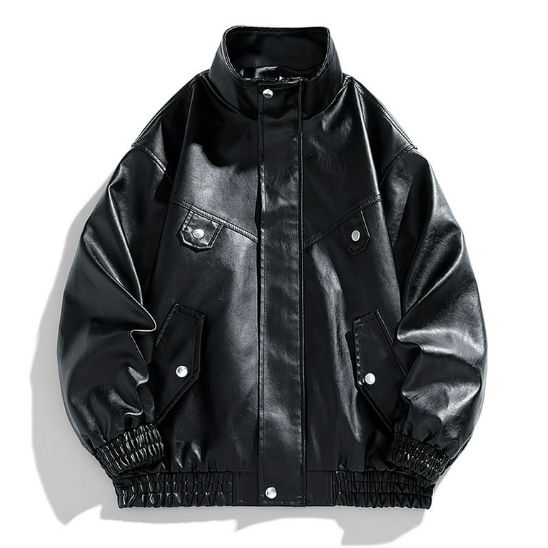 RYDCOT Men's Faux Leather Bomber Jacket Vintage Motorcycle RYDCOT Men's Faux Leather Bomber Jacket Vintage Motorcycle