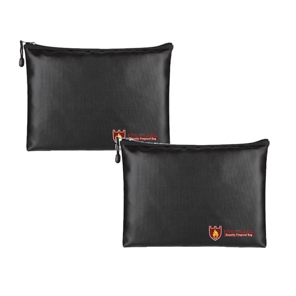 2PC Fireproof Document And Bags Envelope Holder Fireproof Storage Pouch With Zipper For Jewelry Bag Of Storage Organization And Storage Household Essentials