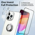 thumbnail image 6 of Case for iPhone 15 Pro Max Case with Ring Kickstand Holder [Built-in Camera Lens Protector & Screen Protector] Clear Soft TPU Shockproof Protective Phone Case Cover for 15 Pro Max 6.7 inch, 6 of 6