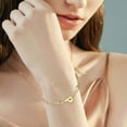 thumbnail image 3 of Personalized Initial Bracelet Gold Stainless Steel Double Chain Stacking Jewelry for Women Girls, 3 of 3