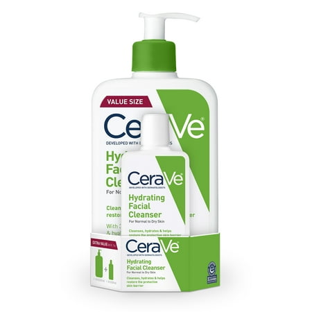 CeraVe Hydrating Face Wash, Cleanser for Normal to Dry Skin, 3 &16 oz.