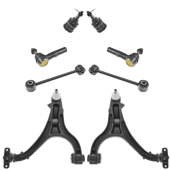 TRQ 8 Piece Steering Suspension Kit Control Arms Tie Rods Sway Bar End Links PSA64849