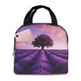 thumbnail image 1 of Easygdp Lavender Field Sunset Bolsa Térmica Premium - Tela Oxford Impermeable, Gran Capacidad, Bolsillo Frontal, Unisex para Trabajo, Escuela, Actividades al Aire Libre y Picnics, 1 of 8