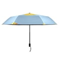 thumbnail image 3 of Cute Yellow Rubber Ducks Blue Background All Weather Umbrella Triple Folding Parasol 6 Ribs UV Protection Portable, 3 of 8