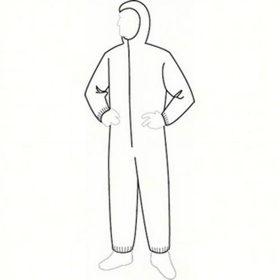 DuPont - TY127SWHLG002500 Tyvek 400 TY127S Disposable Protective Coverall with Respirator-Fit Hood and Elastic Cuff, White, Large Pack of 25